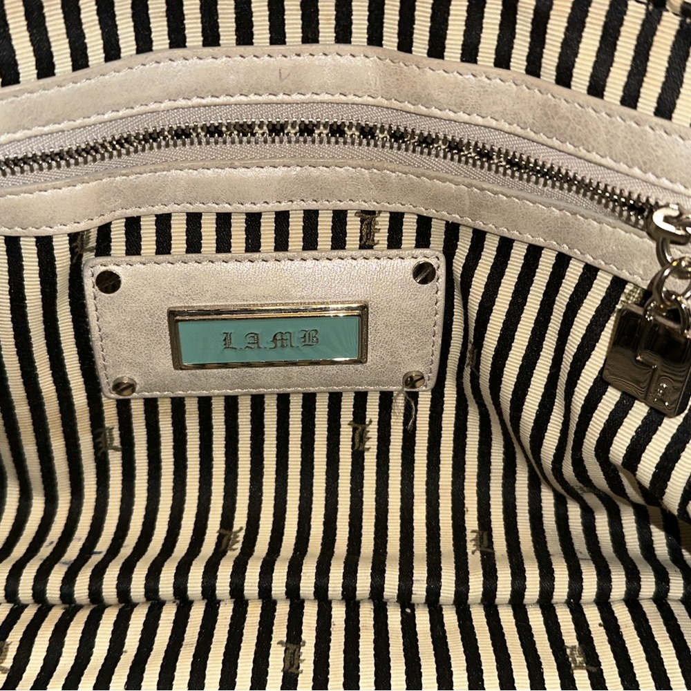 L.A.M.B. y2k Vintage Elegant White, Gray and Black Handbag - Picture 3 of 9